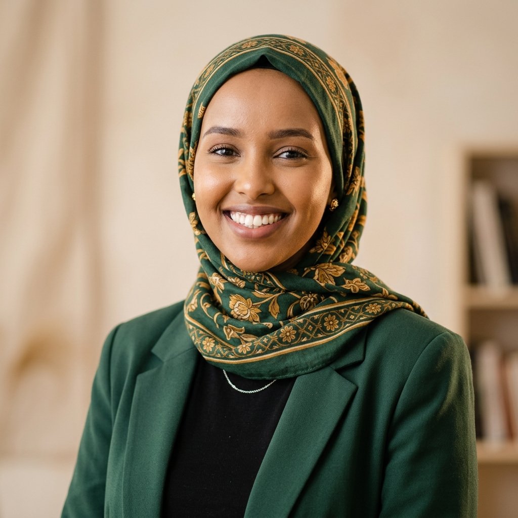 Modest African Female Hijabi Teacher